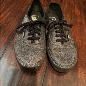 Vans Black Confetti  Glitter Sneakers Vans Shoes Size M7/w8.5 Off The Wall